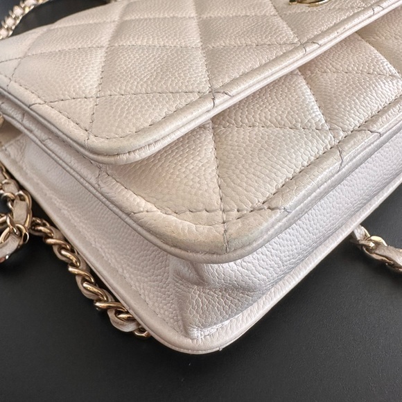 Chanel Caviar Quilted Wallet On Chain WOC White - Picture 7 of 16